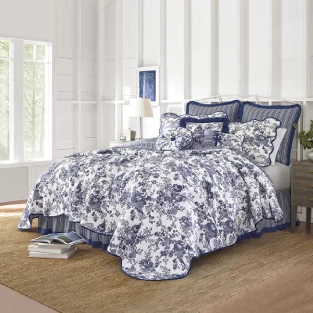 Laurel Manor Toile Garden Cotton Bedspread