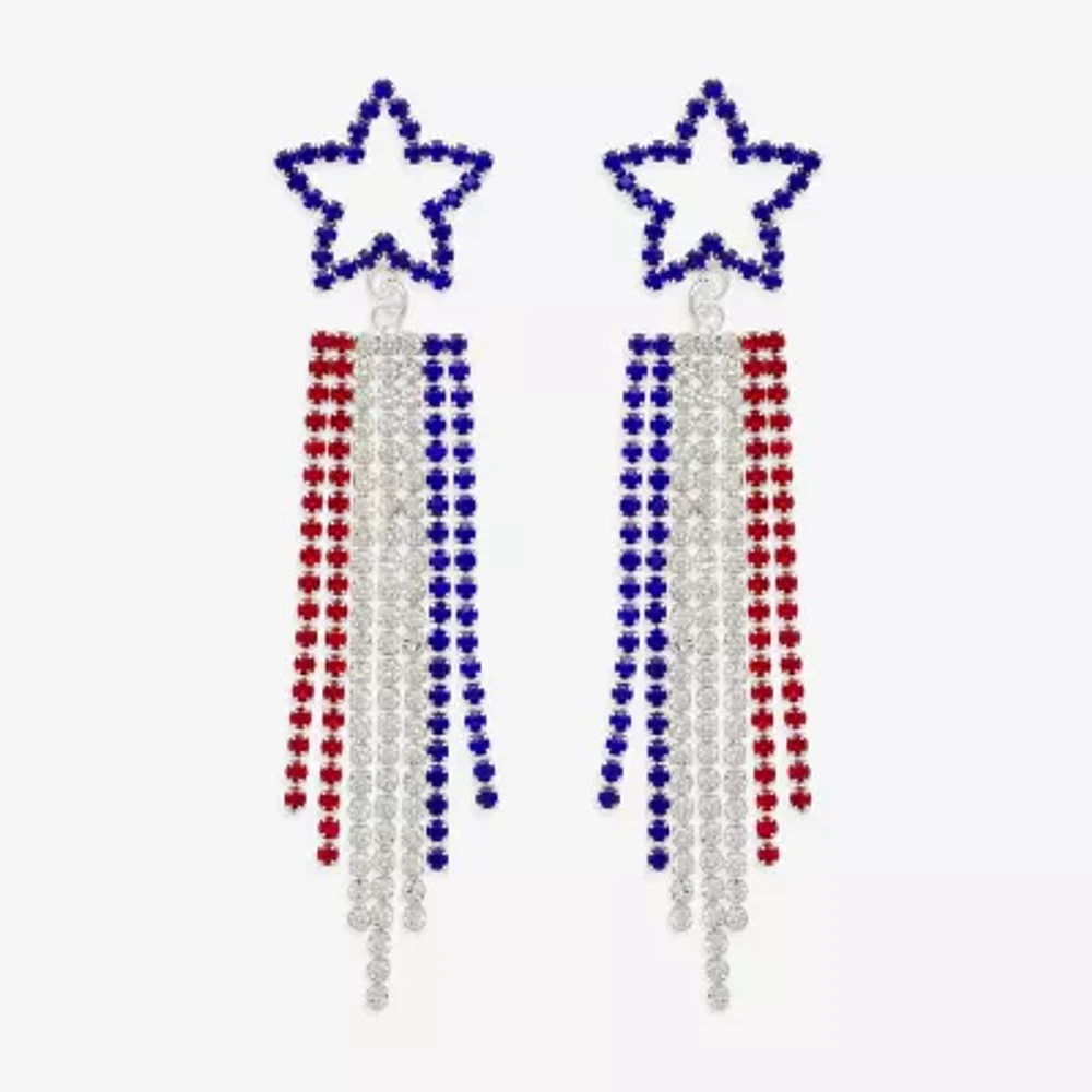 Bijoux Bar Silver Tone Star Drop Earrings