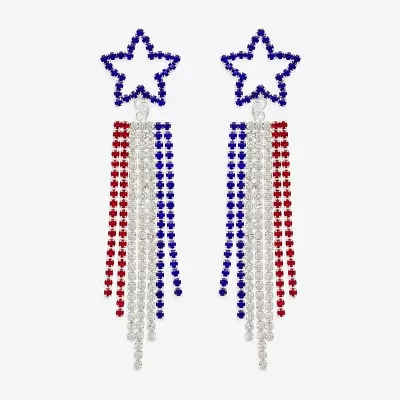 Bijoux Bar Silver Tone Star Drop Earrings