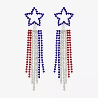 Bijoux Bar Silver Tone Star Drop Earrings