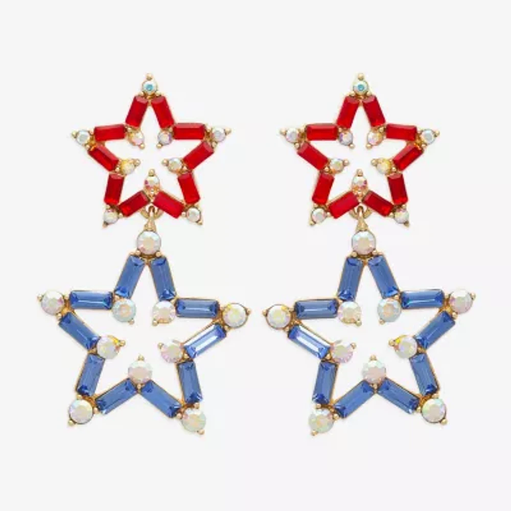 Bijoux Bar Gold Tone Star Drop Earrings