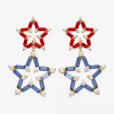 Bijoux Bar Gold Tone Star Drop Earrings