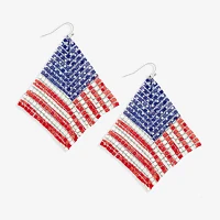 Bijoux Bar Silver Tone Flag Drop Earrings