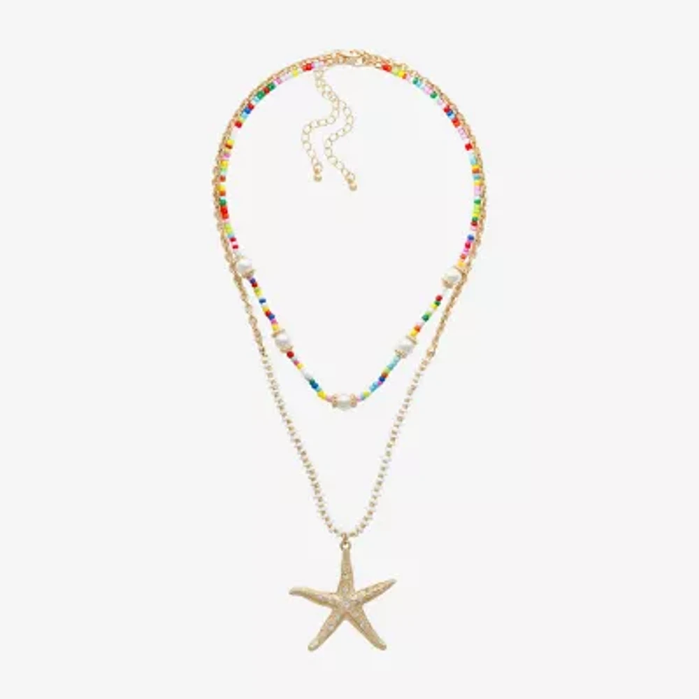 Bijoux Bar Gold Tone Starfish Necklace Set