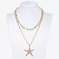 Bijoux Bar Gold Tone Starfish Necklace Set