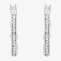 1/10 CT. T.W. Natural White Diamond Sterling Silver 17mm Hoop Earrings