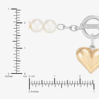 Diamond Accent White Cultured Freshwater Pearl Heart Strand Bracelets