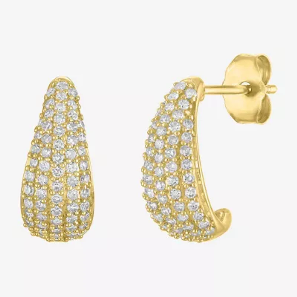 Diamond Addiction (G-H / Si2-I1) 1/2 CT. T.W. Lab Grown White Diamond 10K Gold 15mm Hoop Earrings