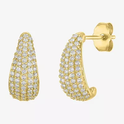 Diamond Addiction (G-H / Si2-I1) 1/2 CT. T.W. Lab Grown White Diamond 10K Gold 15mm Hoop Earrings