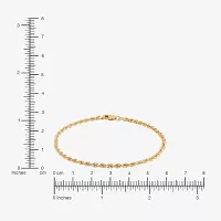 14K Gold / Inch Hollow Rope Chain Bracelet