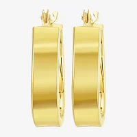 10K Gold 15mm Oval Hoop Earrings