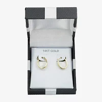 10K Gold 15mm Oval Hoop Earrings
