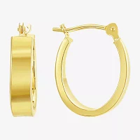 10K Gold 15mm Oval Hoop Earrings