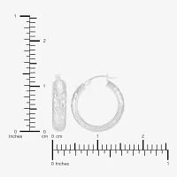 10K White Gold 20mm Round Hoop Earrings