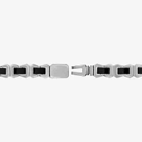 Bulova Ceramic Stainless Steel 8 1/2 Inch Solid Link Link Bracelet
