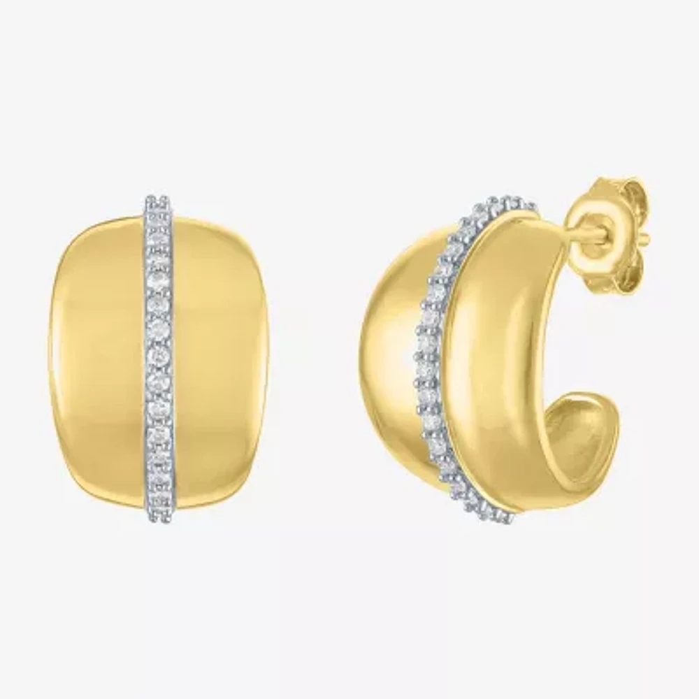 Diamond Addiction (G-H, I1-I2) 1/4 CT. T.W. Lab Grown White Diamond 14K Gold Over Silver Sterling Silver 16.7mm Hoop Earrings