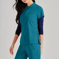Barco Unify But163 Mission 1-Pocket Womens Henley Neck Short Sleeve Stretch Fabric Moisture Wicking Wrinkle Resistant Scrub Top