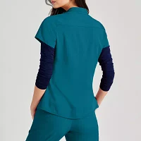 Barco Unify But163 Mission 1-Pocket Womens Plus Tall Henley Neck Short Sleeve Stretch Fabric Moisture Wicking Wrinkle Resistant Scrub Top