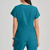Barco Unify But167 Purpose 4-Pocket Womens V Neck Short Sleeve Stretch Fabric Moisture Wicking Wrinkle Resistant Scrub Top