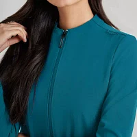 Barco Unify Buw884 Team 3- Pocket Funnel Collar Warm-Up Womens Stretch Fabric Moisture Wicking Wrinkle Resistant Scrub Jackets
