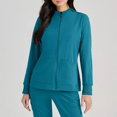 Barco Unify Buw884 Team 3- Pocket Funnel Collar Warm-Up Womens Stretch Fabric Moisture Wicking Wrinkle Resistant Scrub Jackets