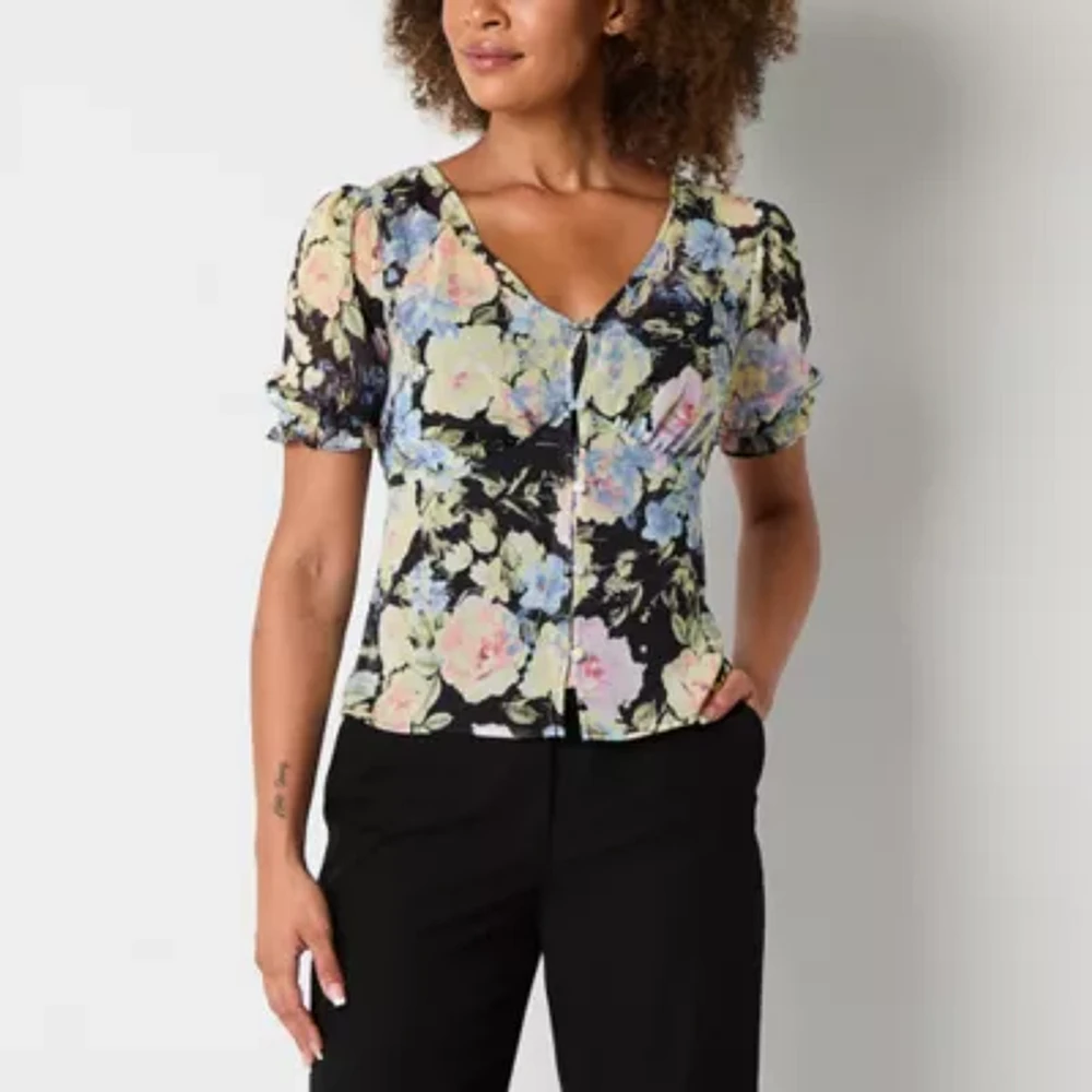 Brannan Womens Short Sleeve Blouse