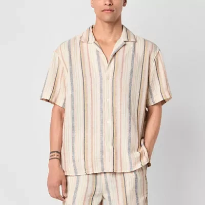 Arizona Mens Short Sleeve Button-Down Shirt