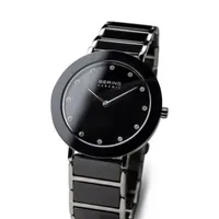 Bering Womens Black Ceramic Bracelet Watch-11435-749