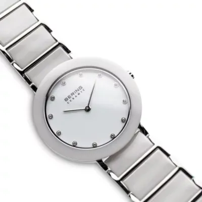 Bering Womens White Ceramic Bracelet Watch-11435-754