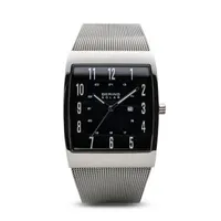 Bering Solar Mens Gray Stainless Steel Bracelet Watch 16433