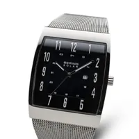 Bering Solar Mens Gray Stainless Steel Bracelet Watch 16433-002