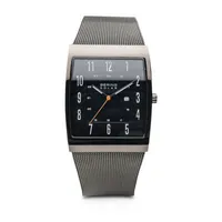 Bering Solar Mens Gray Stainless Steel Bracelet Watch 16433