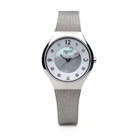 Bering Solar Womens Silver Tone Mesh Bracelet Watch-14427-004