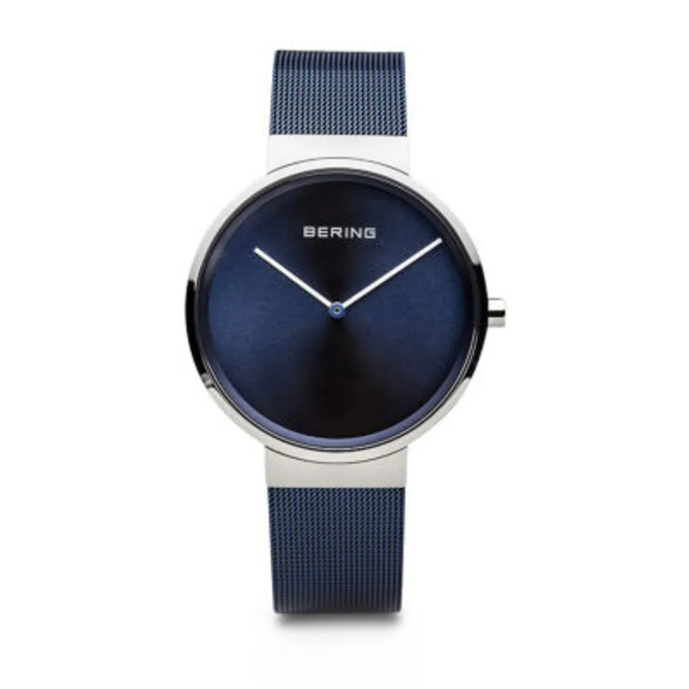 Bering Mens Blue Mesh Bracelet Watch-14539-307