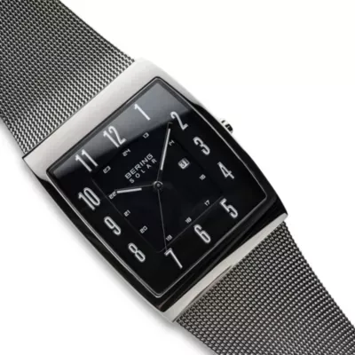 Bering Solar Mens Gray Stainless Steel Bracelet Watch 16433-002