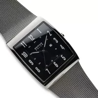 Bering Solar Mens Gray Stainless Steel Bracelet Watch 16433