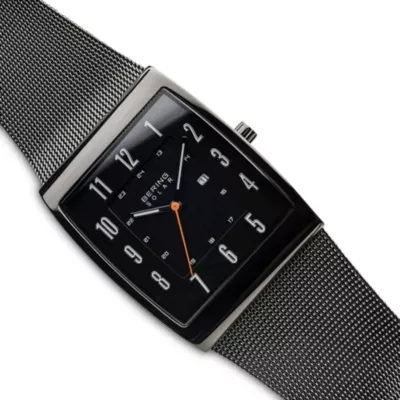 Bering Solar Mens Gray Stainless Steel Bracelet Watch 16433