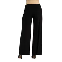 24/7 Comfort Apparel Comfortable Solid Color Palazzo Pant