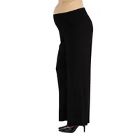 24/7 Comfort Apparel Comfortable Solid Color Palazzo Pant