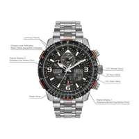 Citizen Promaster Skyhawk A-T Mens Silver Tone Bracelet Watch Jy8108-53e