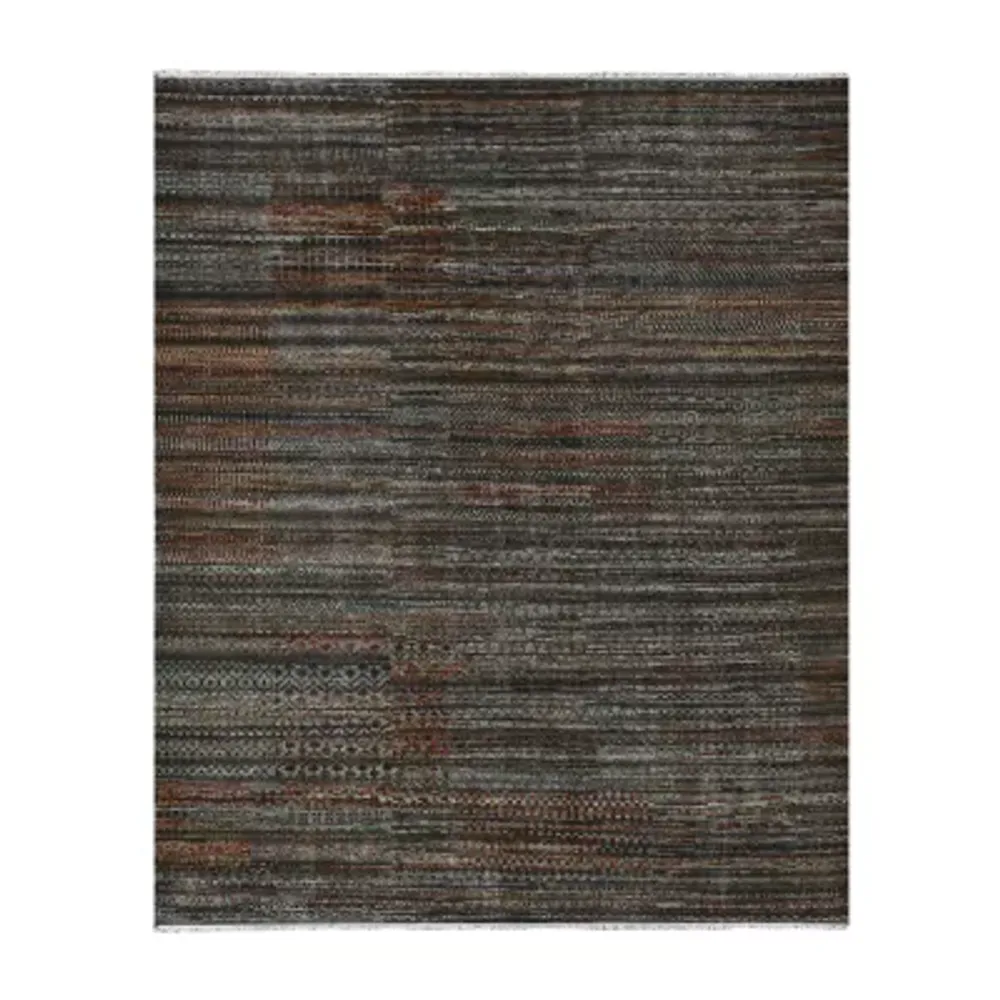 Amer Rugs Leighdyn Mara Geo Linear Hand Knotted Indoor Rectangular Accent Rug
