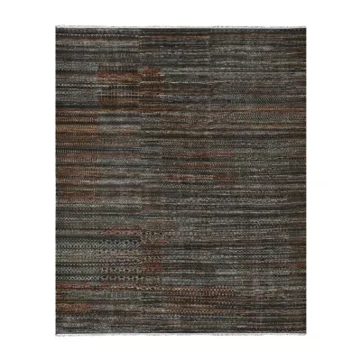 Amer Rugs Leighdyn Mara Geo Linear Hand Knotted Indoor Rectangular Accent Rug