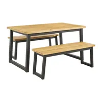 Signature Design by Ashley® Town Wood Collection 3-pc. Patio Dining Set Weather Resistant