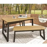 Signature Design by Ashley® Town Wood Collection 3-pc. Patio Dining Set Weather Resistant