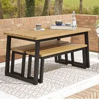 Signature Design by Ashley® Town Wood Collection 3-pc. Patio Dining Set Weather Resistant