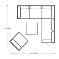 Parksville Patio Collection 6-Piece Sectional Set With Chair