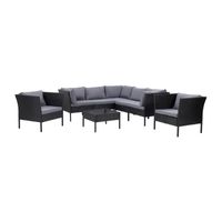 Parksville Patio Collection 6-Piece Sectional Set With Two Chairs