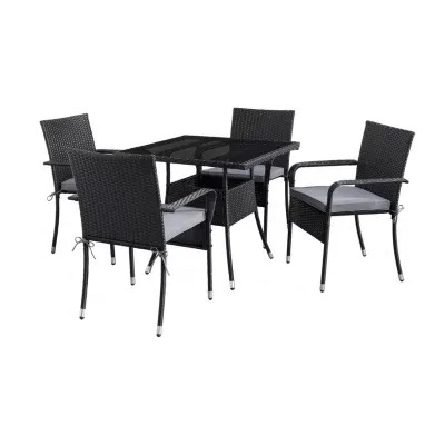 Parksville Patio Collection 5-Piece Dining Set With Stackable Chairs
