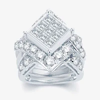 5 CT.T.W. Natural Diamond 14K White Gold Multi-Top Bridal Set