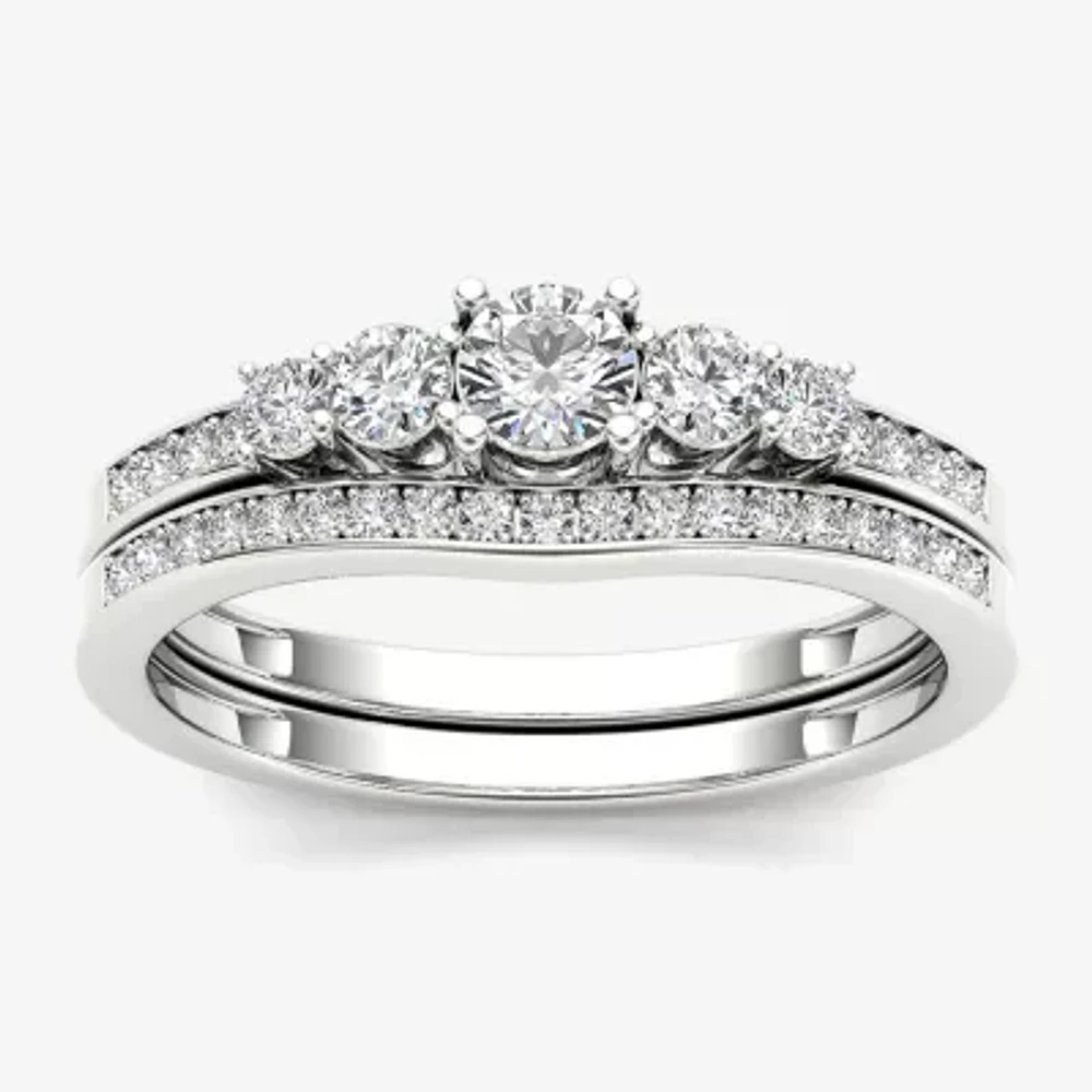 1 CT.T.W. Natural Diamond 14K Gold Bridal Ring Set